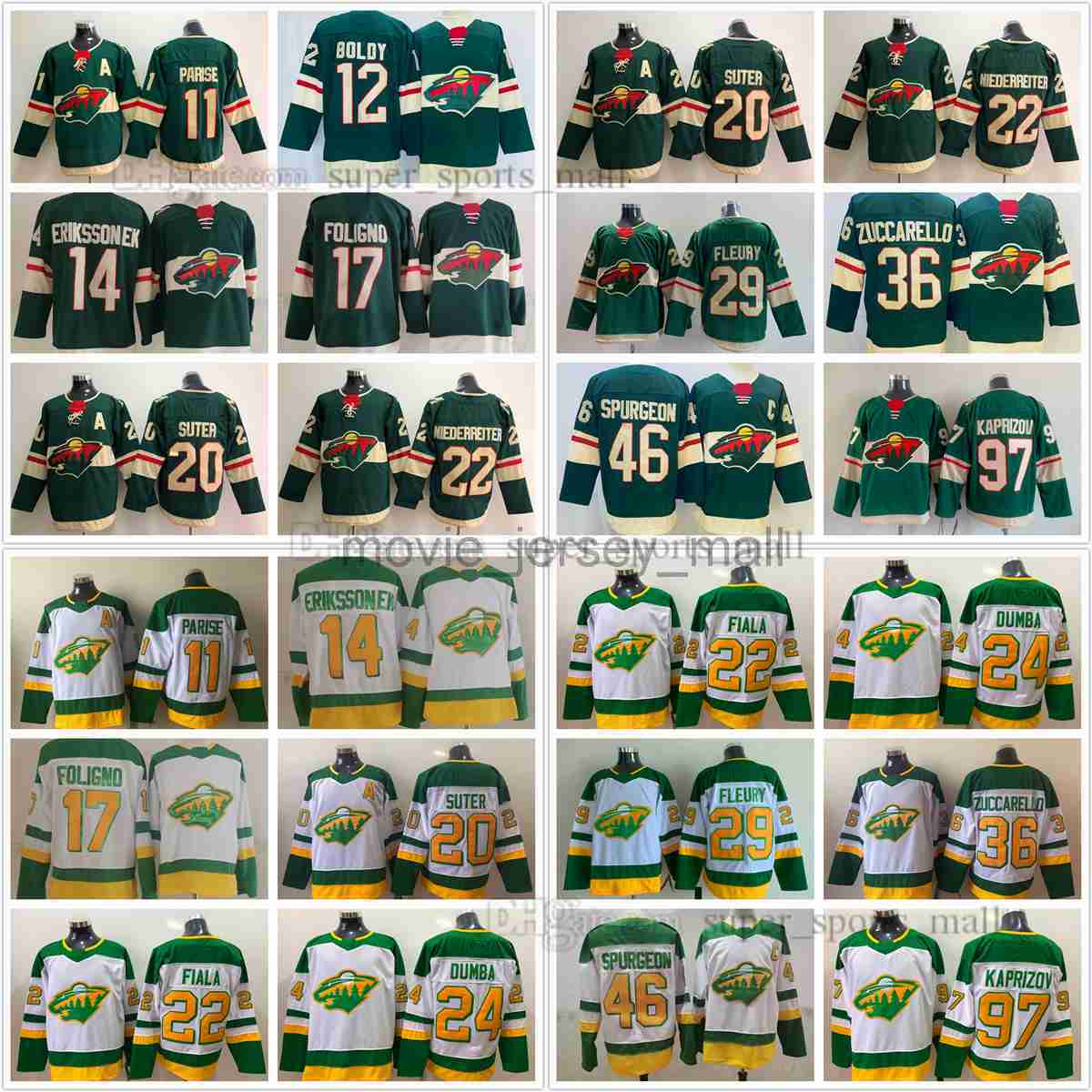 Minnesota''Wild''New Reverse Retro Ice Hockey Jerseys Staal Eriksson Zucker Foligno Zuccarello Suter Fiala Dumba Spurgeon Granlund Vanek Pominville Kaprizov, Same as picture (with team name)
Minnesota''Wild''New Reverse Retro Ice Hockey Jerseys Staal Eriksson Zucker Foligno Zuccarello Suter Fiala Dumba Spurgeon Granlund Vanek Pominville Kaprizov, Same as picture (with team name)