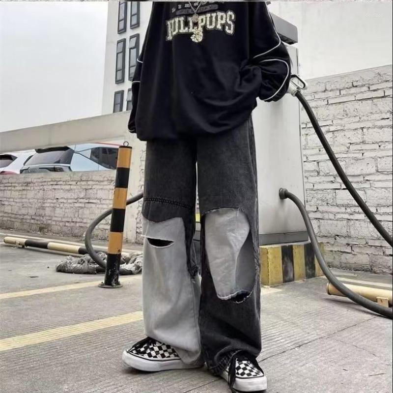 Men' Jeans DEEPTOWN Patchwork Hole Men Black Streetwear Denim Pants Loose Hip Hop Straight Trousers Male Punk Harajuku Korean Spring
Men' Jeans DEEPTOWN Patchwork Hole Men Black Streetwear Denim Pants Loose Hip Hop Straight Trousers Male Punk Harajuku Korean Spring