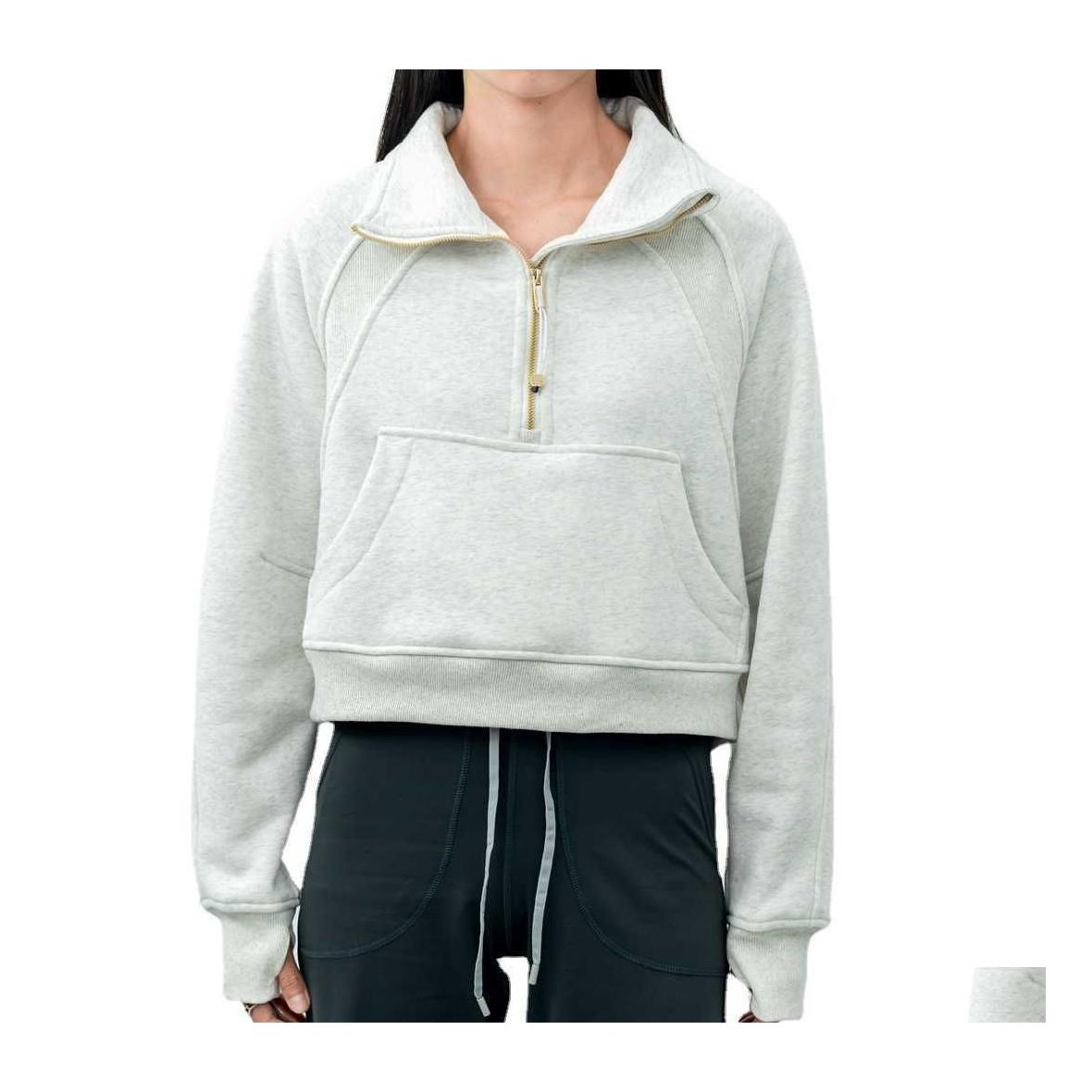 Yoga Outfits Lu022 Scuba Half Zipper Womens Hoodies Stand Neck Sweater Plover High Plush Coat Loose Jacket Drop Delivery Sports Outd Dhl2R, Black
Yoga Outfits Lu022 Scuba Half Zipper Womens Hoodies Stand Neck Sweater Plover High Plush Coat Loose Jacket Drop Delivery Sports Outd Dhl2R, Black