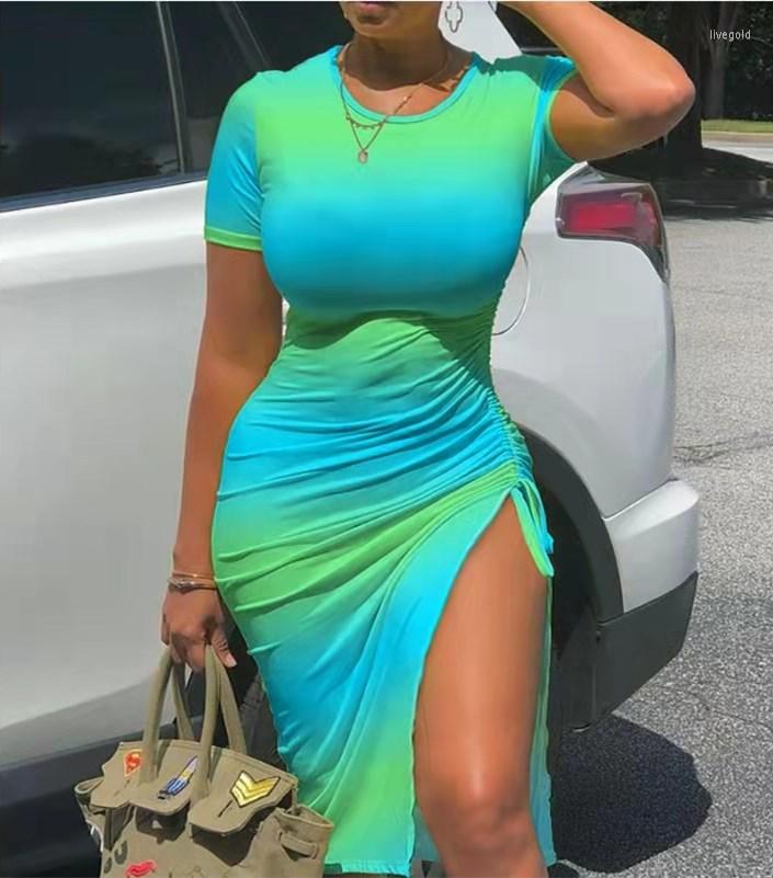 Party Dresses 2023 Summer Round Neck Tie Dye Print Going Out Club Dresss Short Sleeve Drawstring Ruched Skinny Dress Women Clothing, Print 4
Party Dresses 2023 Summer Round Neck Tie Dye Print Going Out Club Dresss Short Sleeve Drawstring Ruched Skinny Dress Women Clothing, Print 4