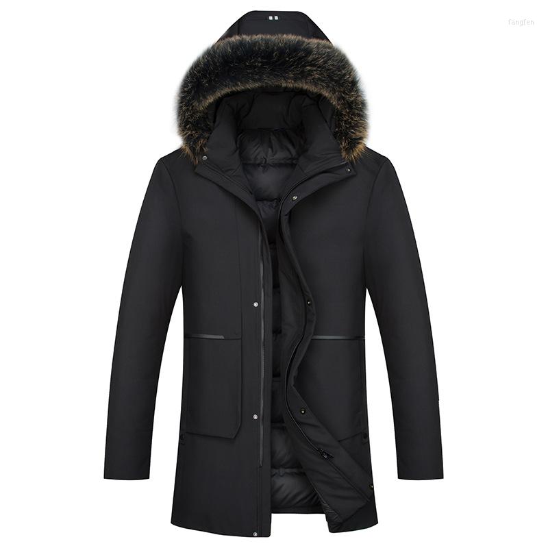 Men's Down The Winter 2023 Raccoon Fur Hooded Jacket In Leisure Middle-aged Long Detachable Cap, Black
Men's Down The Winter 2023 Raccoon Fur Hooded Jacket In Leisure Middle-aged Long Detachable Cap, Black
