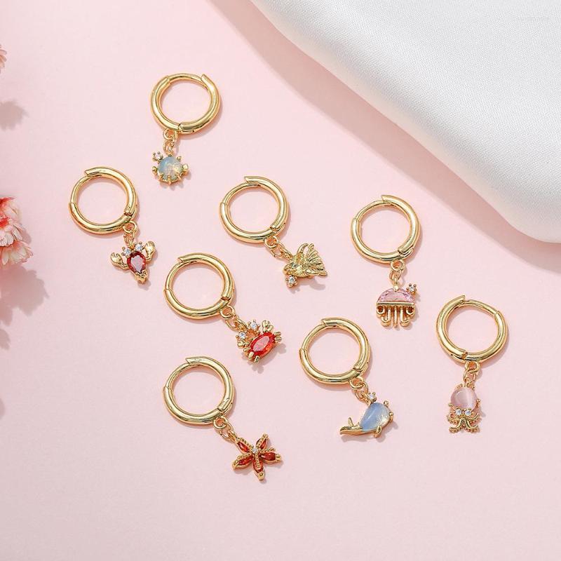Hoop Earrings VIVILADY 1Piece Copper Zircon Ocean Animal Dolphin Jellyfish Jewelry For Women Fashion Party Gift Wholesale
Hoop Earrings VIVILADY 1Piece Copper Zircon Ocean Animal Dolphin Jellyfish Jewelry For Women Fashion Party Gift Wholesale