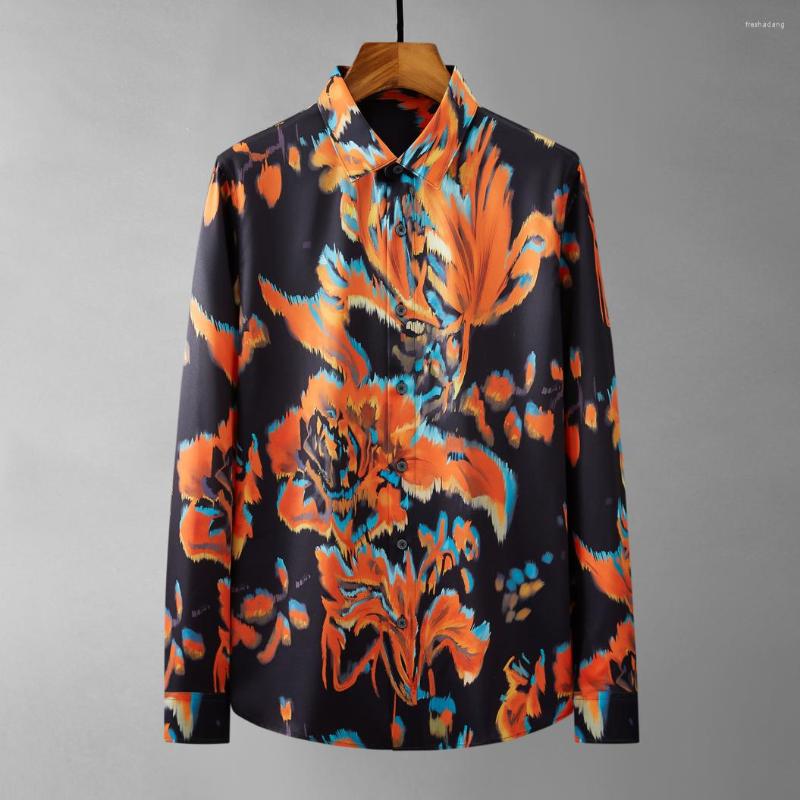 Men's Casual Shirts Autumn Floral Gradient Men's Shirt Handsome Silk Flower Business Social Party Tuxedo Blouse Camisa Masculina, Black
Men's Casual Shirts Autumn Floral Gradient Men's Shirt Handsome Silk Flower Business Social Party Tuxedo Blouse Camisa Masculina, Black