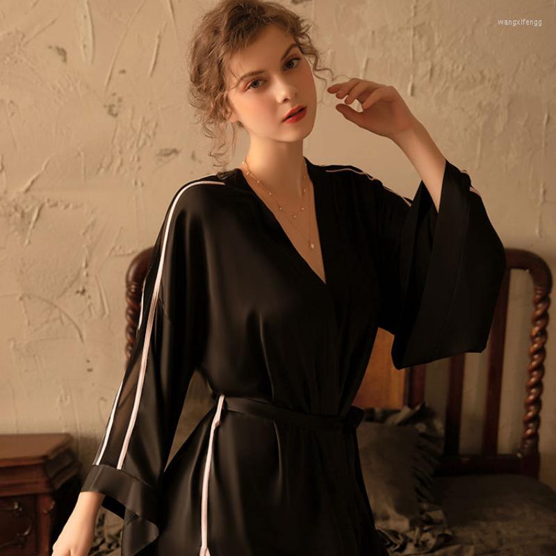 Women's Sleepwear Women's Factory Bathrobe European And American Style Ladies Home Dress Ice Silk Satin Nightgown Women, Black
Women's Sleepwear Women's Factory Bathrobe European And American Style Ladies Home Dress Ice Silk Satin Nightgown Women, Black