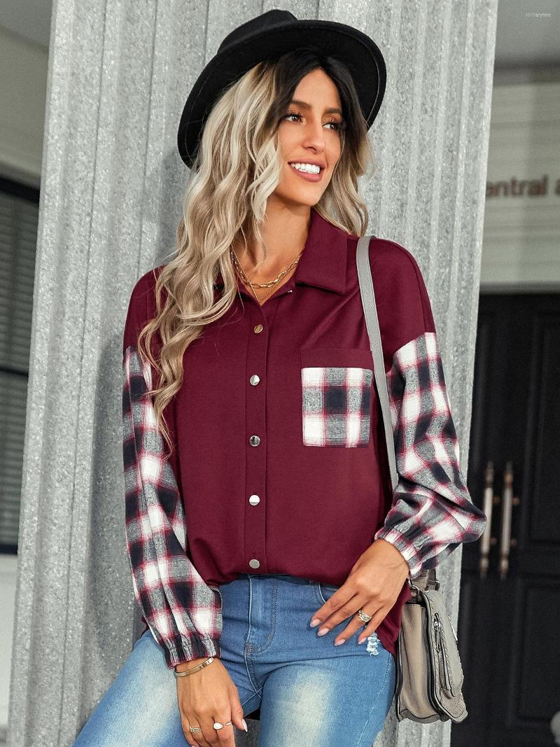 Women' Blouses LiTi T-Shirt Women 2023 Autumn And Winter Plaid Stitching Top Fashion Lapel Loose Shirt, Black
Women' Blouses LiTi T-Shirt Women 2023 Autumn And Winter Plaid Stitching Top Fashion Lapel Loose Shirt, Black