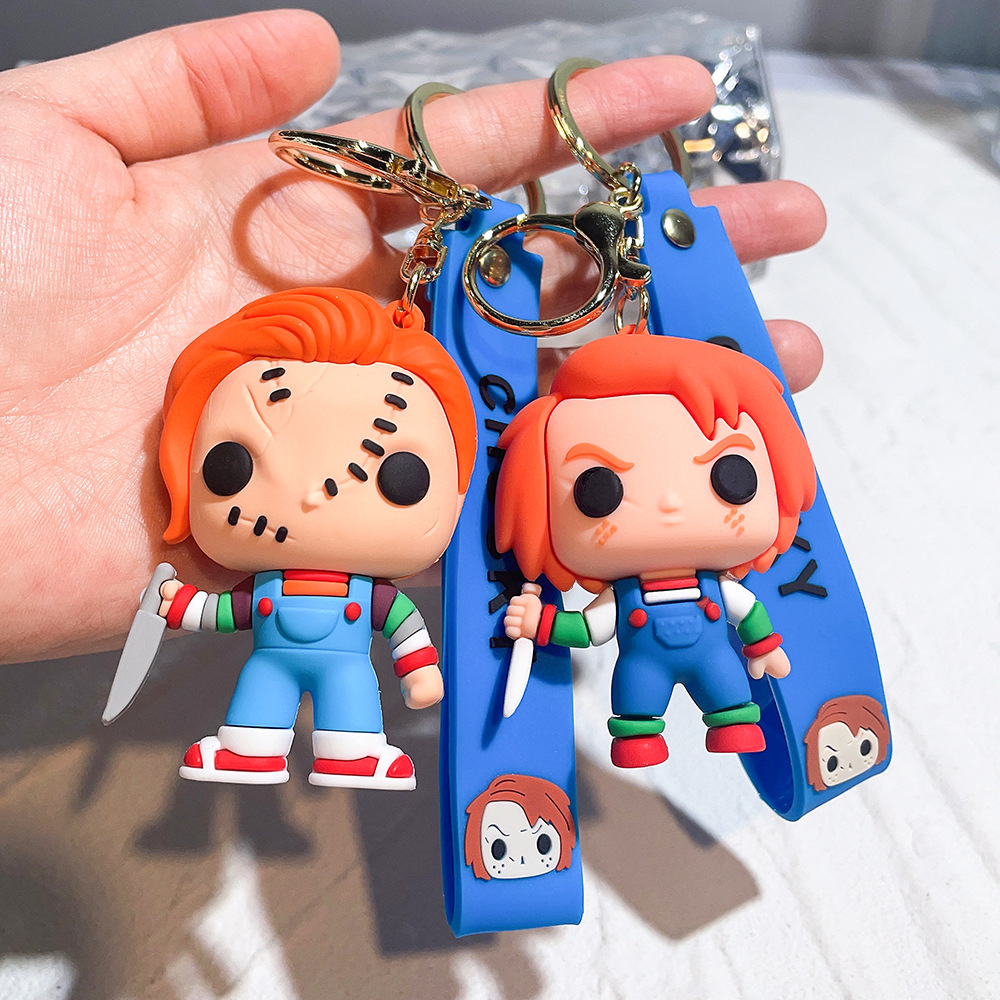 Cute Animation Jewelry KeyChain Horrible Series PVC Key Ring Accessories kids birthday gift