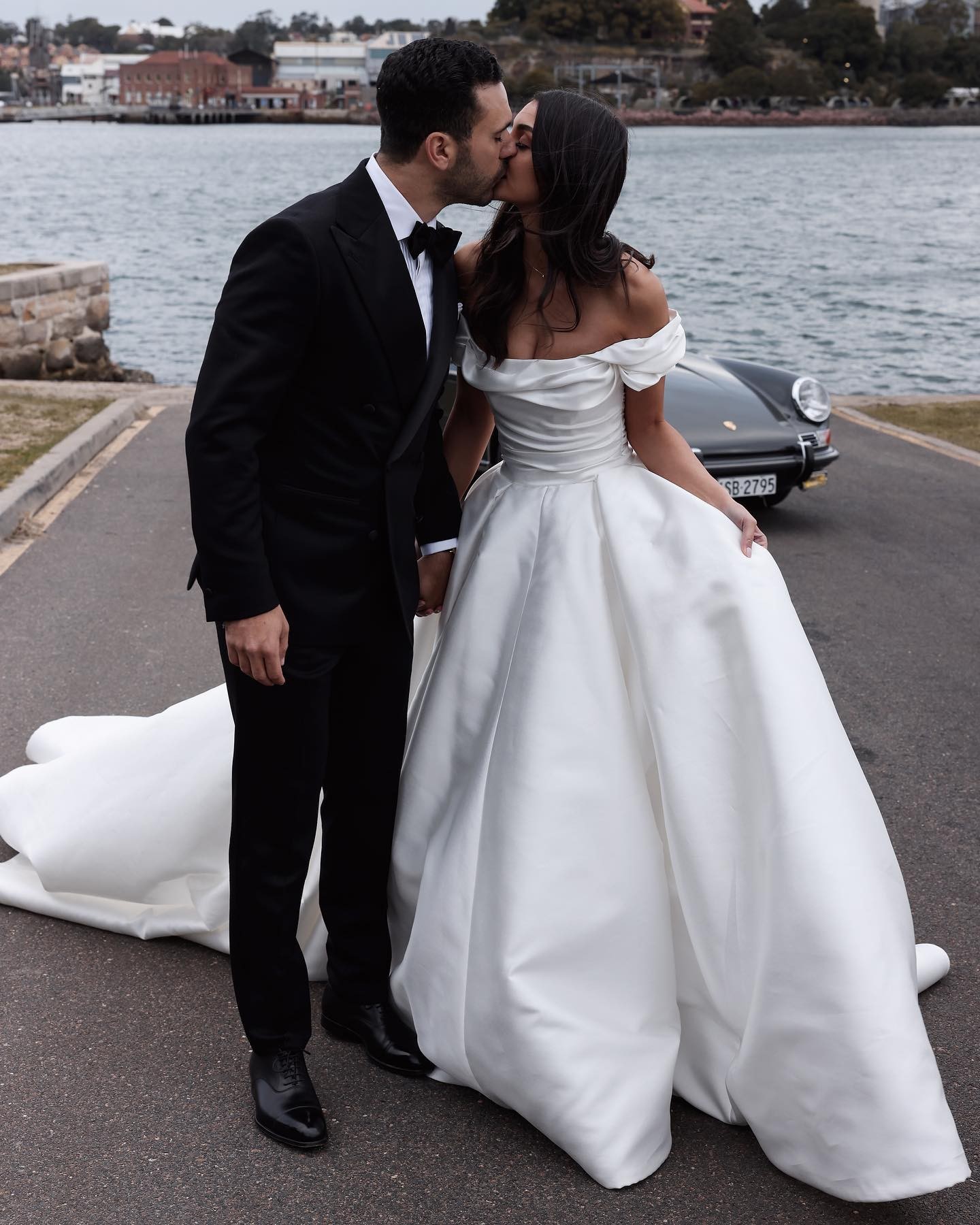 Stunning Wedding Dresses A Line Princess Bridal Gowns Pleated Off The Shoulder Neckline A Line Chapel Train Satin Vestido De Novia