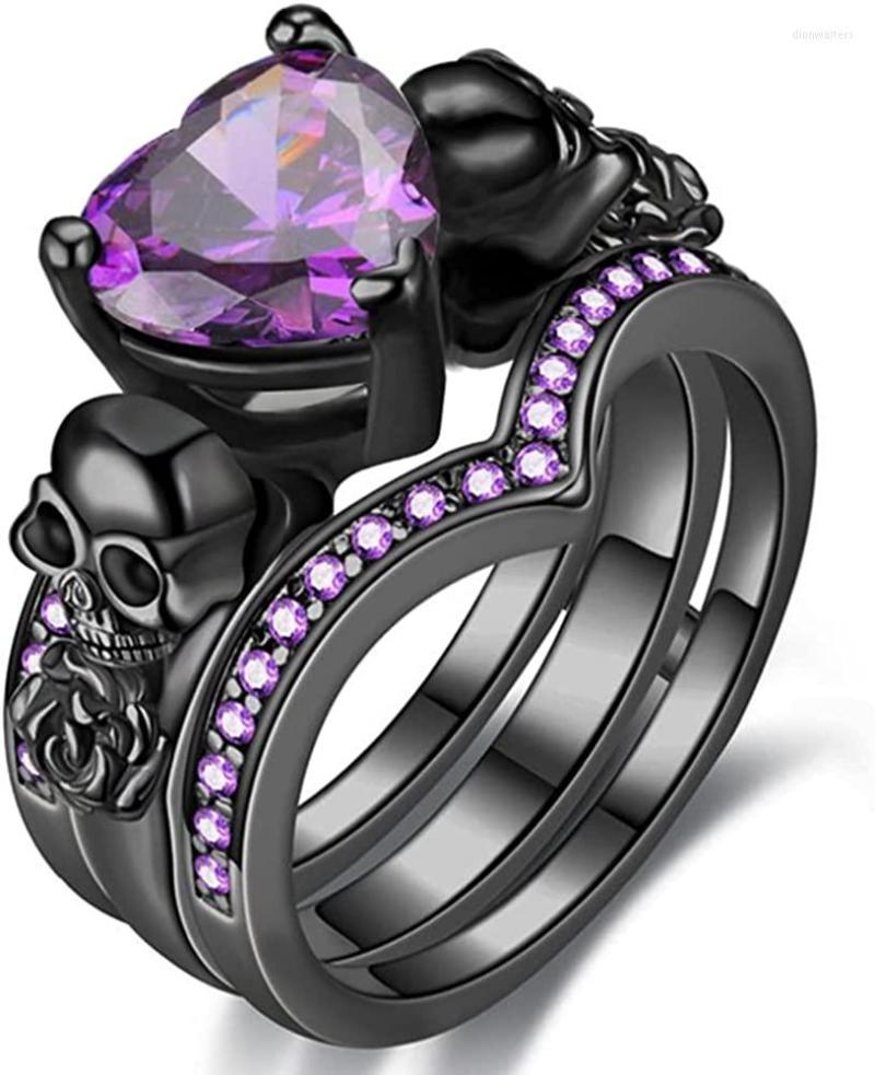 Wedding Rings Skull Gothic Black Set Women Rose Flower Red Purple Heart Love Zircon Crystal Anniversary Engagement Gift Jewelry
Wedding Rings Skull Gothic Black Set Women Rose Flower Red Purple Heart Love Zircon Crystal Anniversary Engagement Gift Jewelry