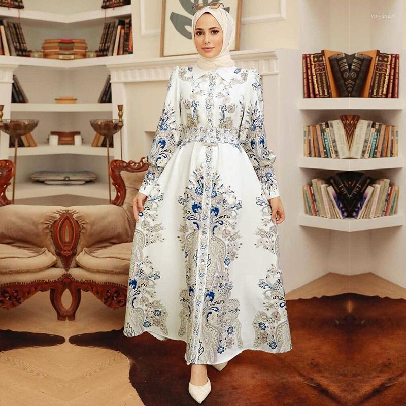 Ethnic Clothing Eid Dress Printed Dubai Turkish Abaya For Women 2023 With Belt Long Sleeves Muslim Floral Islam Hijab Malaysia Traditional
Ethnic Clothing Eid Dress Printed Dubai Turkish Abaya For Women 2023 With Belt Long Sleeves Muslim Floral Islam Hijab Malaysia Traditional