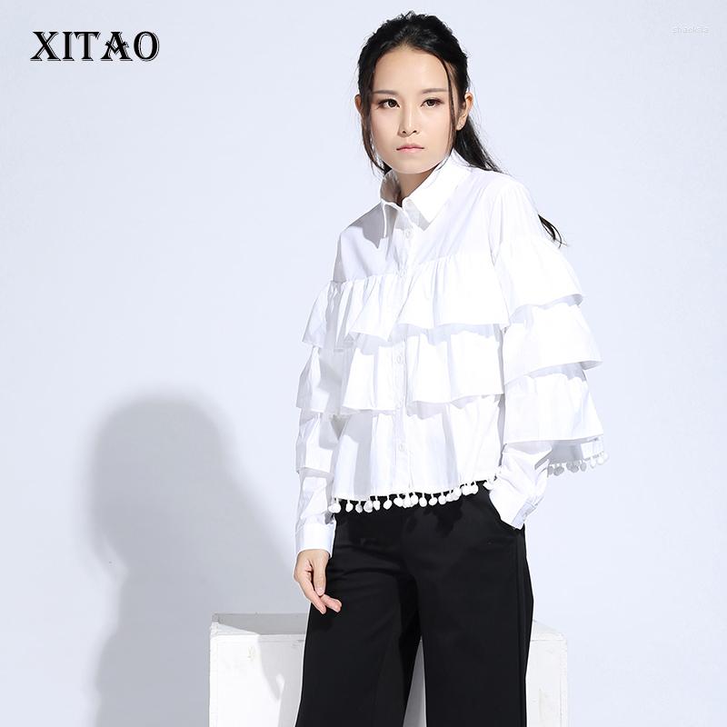 Women's Blouses XITAO Autumn Korean Wind Casual Style Solid Color Cascading Ruffles Full Butterfly Sleeve Single Breasted Shirt LLB-031, White llb-031-e39
Women's Blouses XITAO Autumn Korean Wind Casual Style Solid Color Cascading Ruffles Full Butterfly Sleeve Single Breasted Shirt LLB-031, White llb-031-e39