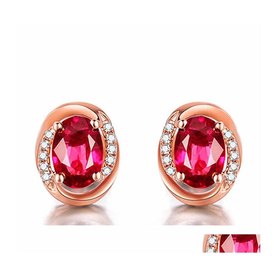Stud Gold Earrings For Women Jewelry Accessories Oval Ruby Zircon Gemstone Wedding Party Gift Wholesale Drop Delivery Dh6Q1
Stud Gold Earrings For Women Jewelry Accessories Oval Ruby Zircon Gemstone Wedding Party Gift Wholesale Drop Delivery Dh6Q1