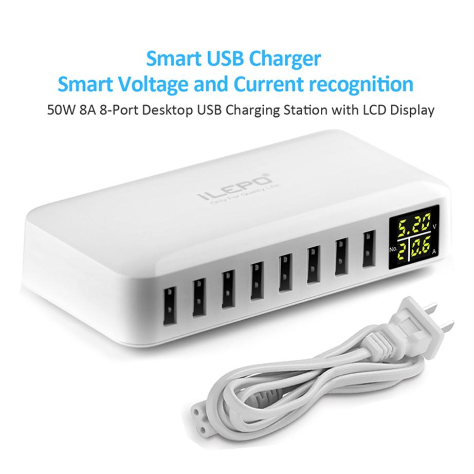 8-Ports USB Charger Charging Station For Multiple Device With LCD Display Desktop Smart Charger For Laptops Tablets Phones2917
8-Ports USB Charger Charging Station For Multiple Device With LCD Display Desktop Smart Charger For Laptops Tablets Phones2917