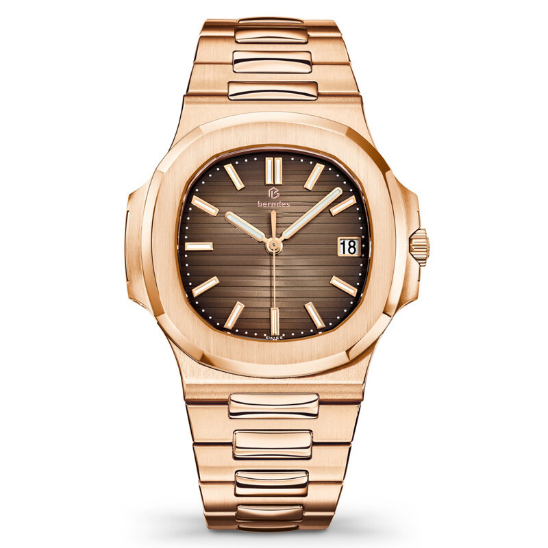 Men's automatic watch made of stainless steel with diamond setting deep waterproof fast shipping
