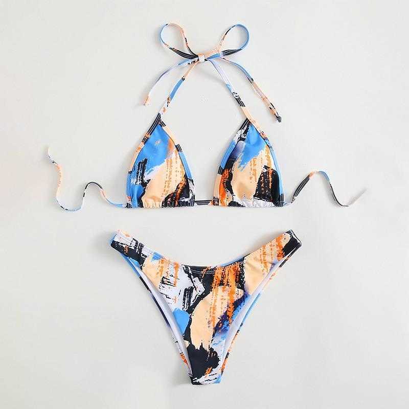 Printed Stitching Split Wireless Cup Swimsuit Triangle Low Waist Beach Bikini, Picture color
Printed Stitching Split Wireless Cup Swimsuit Triangle Low Waist Beach Bikini, Picture color