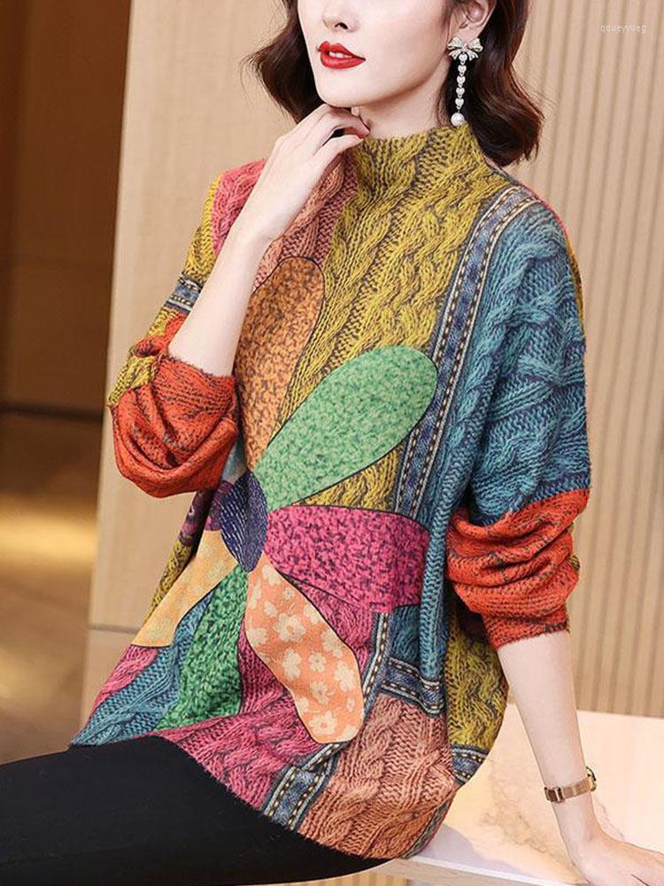Women's Sweaters Korean Winter Fashion Knitted Pullover Women Loose Printed Warm Casual Turtleneck Sweater Ladies Elegant Harajuku Floral, 001
Women's Sweaters Korean Winter Fashion Knitted Pullover Women Loose Printed Warm Casual Turtleneck Sweater Ladies Elegant Harajuku Floral, 001