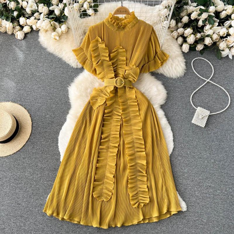 Party Dresses Cold Wind Small Design Sense Holiday Waist Flounce Short Sleeve Dress, Black
Party Dresses Cold Wind Small Design Sense Holiday Waist Flounce Short Sleeve Dress, Black