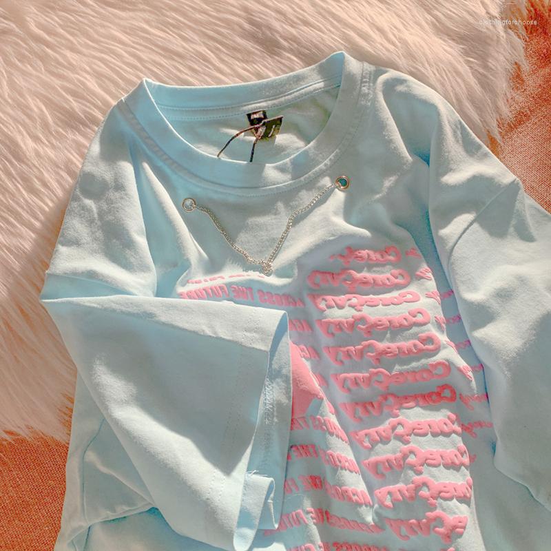 Women's T Shirts Fashion Chain Designed Women Oversized 2023 Summer Loose Tshirt For Lovers Letters Print Chic Tops, Sky blue
Women's T Shirts Fashion Chain Designed Women Oversized 2023 Summer Loose Tshirt For Lovers Letters Print Chic Tops, Sky blue