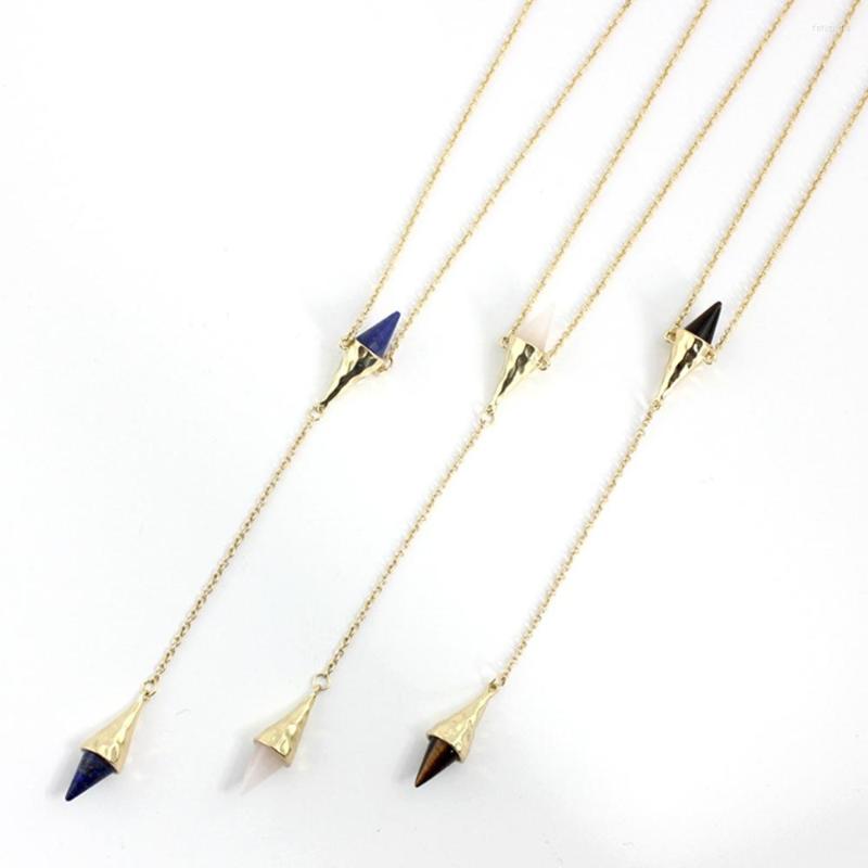 Chains Natural Stone Taper Lapis Lazuli Tiger's Eye Pink Quartz Crystal Pendant Necklaces Gold Color Necklace For Women Jewelry
Chains Natural Stone Taper Lapis Lazuli Tiger's Eye Pink Quartz Crystal Pendant Necklaces Gold Color Necklace For Women Jewelry