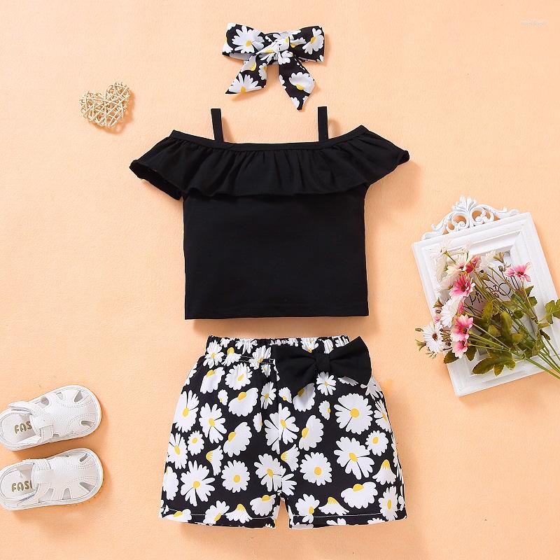Clothing Sets 3PCS Set Kids Baby Girl Strap T-shirt Tops Floral Bow Shorts Bottom Headband Outfits Children Clothes, Picture shown
Clothing Sets 3PCS Set Kids Baby Girl Strap T-shirt Tops Floral Bow Shorts Bottom Headband Outfits Children Clothes, Picture shown