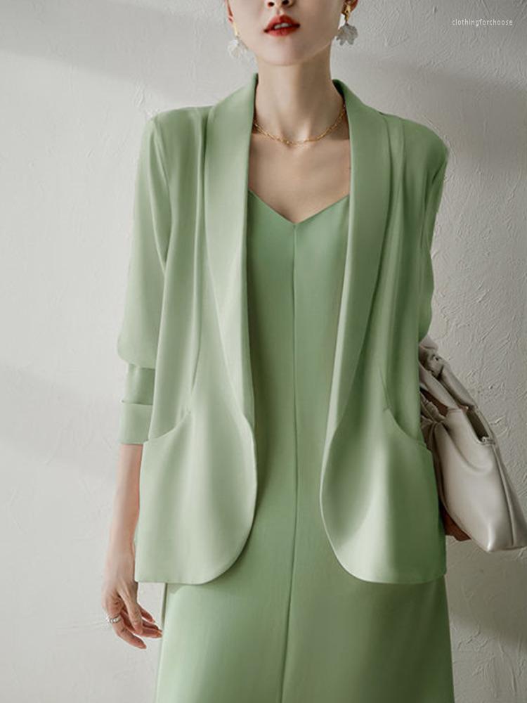 Women's Suits Blazer Women Elegant Spring Summer Casual All-match Blazers Three-quarter Sleeve Business Outerwear Solid Clothing, Green blazer
Women's Suits Blazer Women Elegant Spring Summer Casual All-match Blazers Three-quarter Sleeve Business Outerwear Solid Clothing, Green blazer