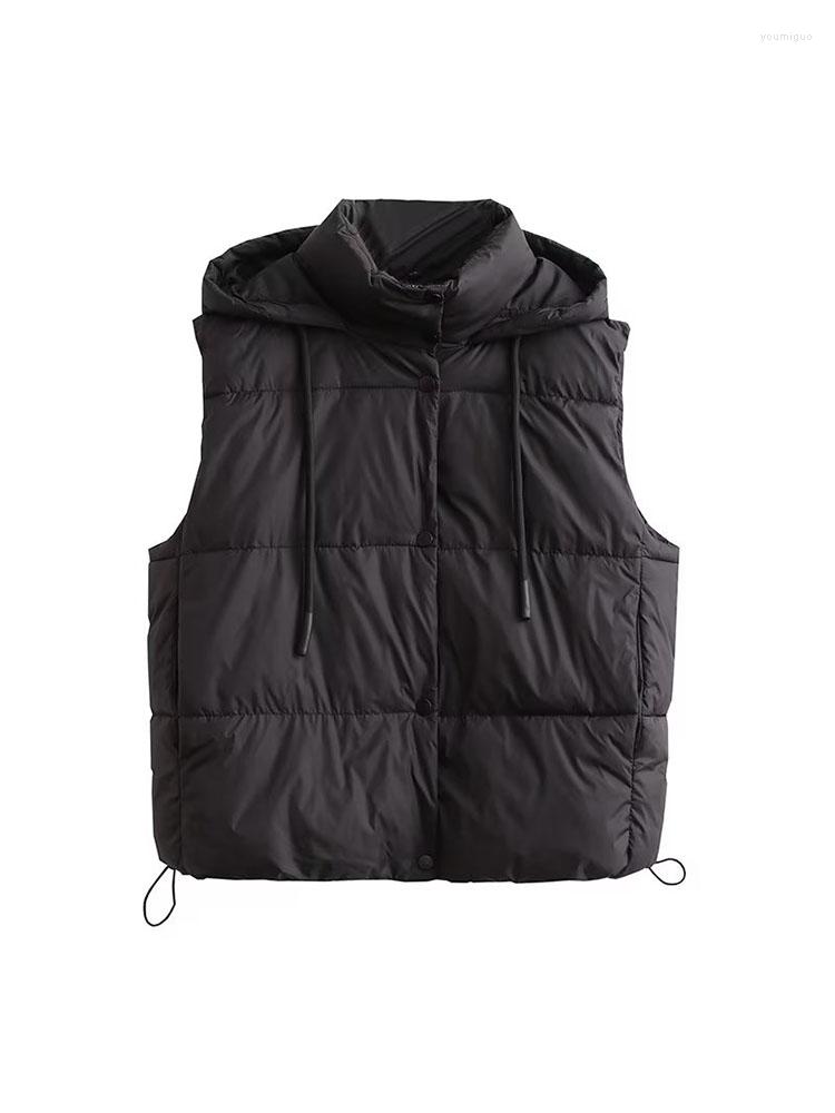 Women' Vests 2023 Autumn And Winter Women' Fashion Black Collar Zipper Decorated Casual Hooded Cotton Vest
Women' Vests 2023 Autumn And Winter Women' Fashion Black Collar Zipper Decorated Casual Hooded Cotton Vest