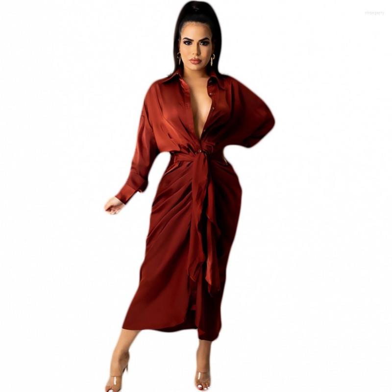 Casual Dresses Solid Color Long Sleeved Shirt Pencil Skirt African Women' Dress Spring Slim Hip Lifting Loose Button Mid Length, Beige
Casual Dresses Solid Color Long Sleeved Shirt Pencil Skirt African Women' Dress Spring Slim Hip Lifting Loose Button Mid Length, Beige