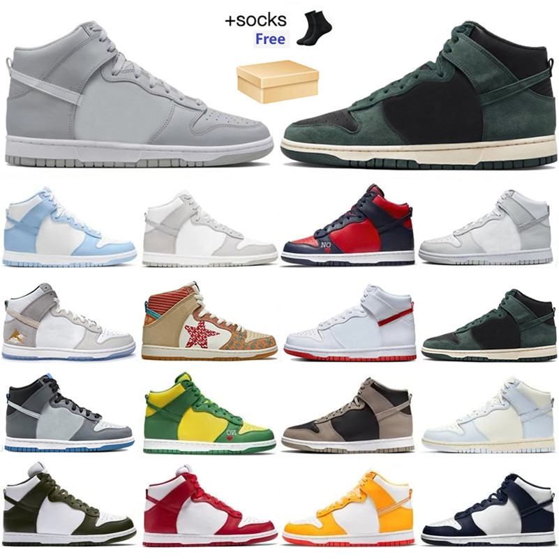Designer dunks High Mens Women OG running shoes University Blue Royal Varsity Purple Faded Spruce Orange Blaze Football Grey Moon Fossil Sport Trainer sneakers size