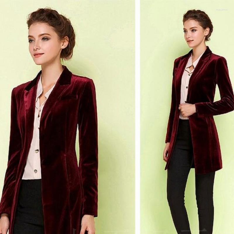 Women's Suits High Female Quality Chic Tops Europe Women's Velvet Blazer Slim Fit Long OL Jacket Ladies Blouses Plus Size, Black
Women's Suits High Female Quality Chic Tops Europe Women's Velvet Blazer Slim Fit Long OL Jacket Ladies Blouses Plus Size, Black