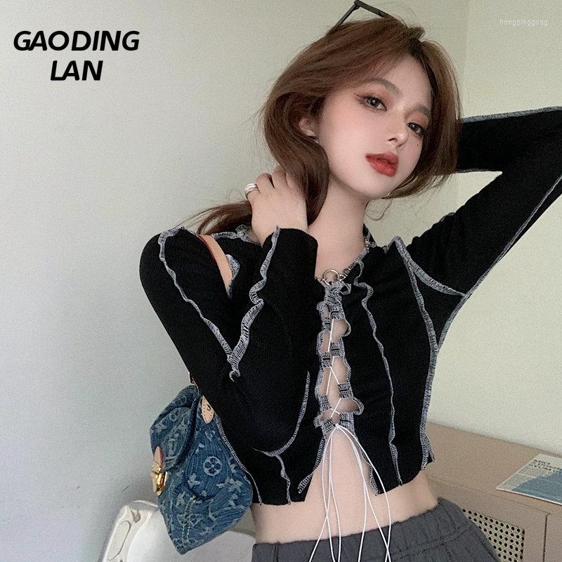 Women' T Shirts Autumn Hollow Out Expose Chest Long Sleeve Creative Street Bandage Trend Women T-shirts Nightclub Slim Fit Short Style Sexy, Black
Women' T Shirts Autumn Hollow Out Expose Chest Long Sleeve Creative Street Bandage Trend Women T-shirts Nightclub Slim Fit Short Style Sexy, Black