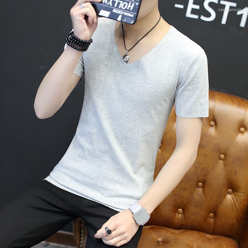 Men's T Shirts Shirt V-neck Short Sleeve No Trace Men's T-shirt Cotton Men Slim Fit Base Solid Tshirt, Black 
Men's T Shirts Shirt V-neck Short Sleeve No Trace Men's T-shirt Cotton Men Slim Fit Base Solid Tshirt, Black