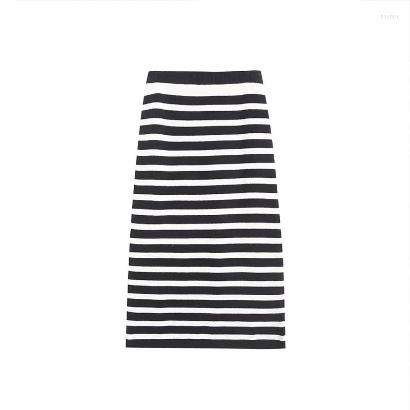 Skirts 2023 Spring Casual Women' Elastic High Waist Striped Knitted Long Half-Body Skirt Sexy Slim And Thin 3085, Black
Skirts 2023 Spring Casual Women' Elastic High Waist Striped Knitted Long Half-Body Skirt Sexy Slim And Thin 3085, Black