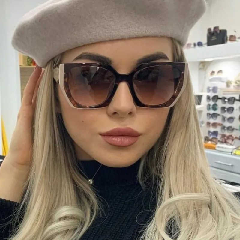 Sunglasses 2022 Summer New Fashion Square Leopard Sunglasses Women Brand Unique Rainbow Sun Glasses Female Anti-blue Eyeglasses Men Shades G230214