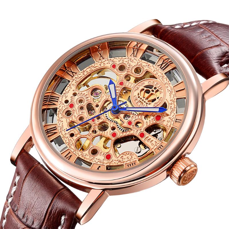 Wristwatches MG. ORKINA Clock Men Classic Engraved Hollow Skeleton Mechanical Wristwatch Rose Gold Watch Leather Strap Relogio Masculino, White
Wristwatches MG. ORKINA Clock Men Classic Engraved Hollow Skeleton Mechanical Wristwatch Rose Gold Watch Leather Strap Relogio Masculino, White