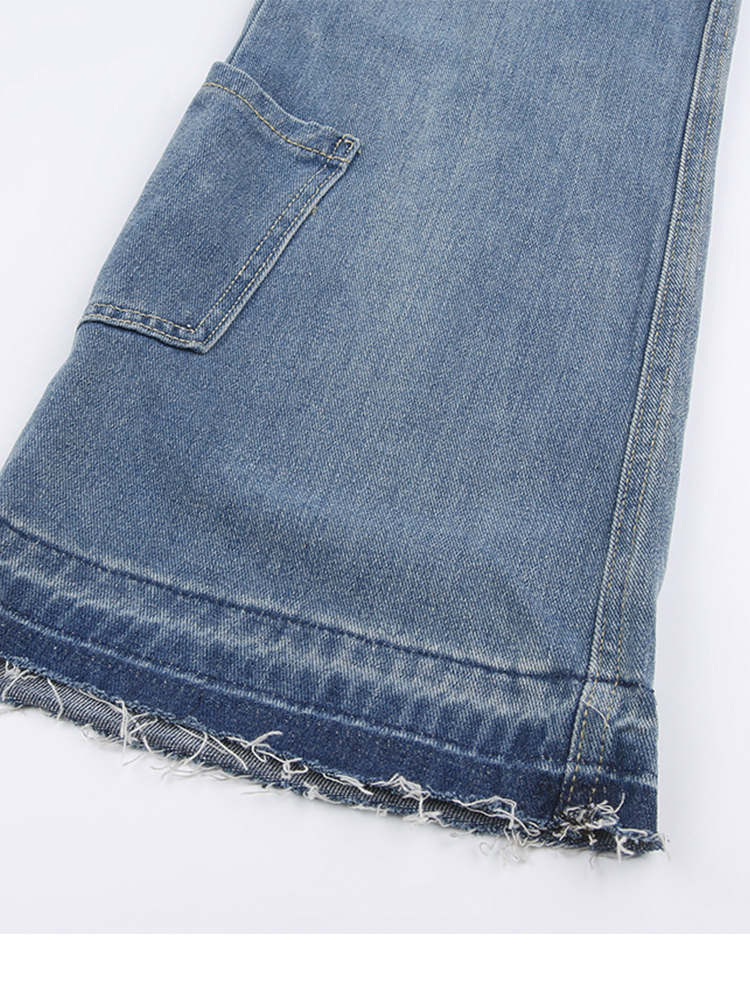 Women's Jeans Weekeep Vintage Star Jeans Pocket Stitching Straight Denim Pants Women y2k Streetwear Casual Trousers Harajuku Low Rise Capris 2302