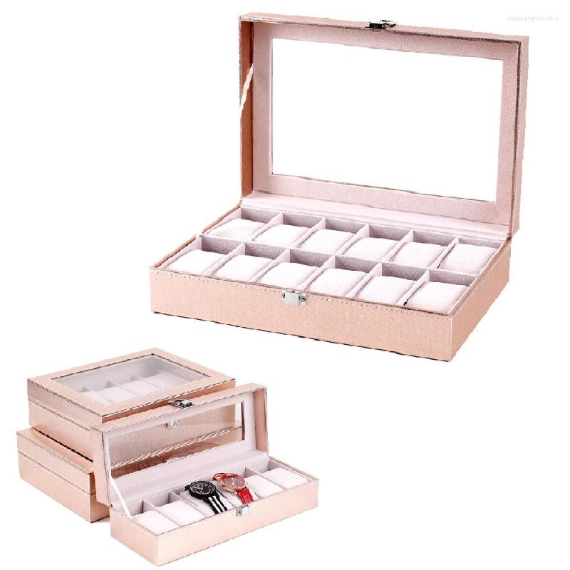 Watch Boxes 6/12 Grids Display Box Pu Leather Rose Gold Jewelry Storage Handmade Holder Case Clock Fashion
Watch Boxes 6/12 Grids Display Box Pu Leather Rose Gold Jewelry Storage Handmade Holder Case Clock Fashion