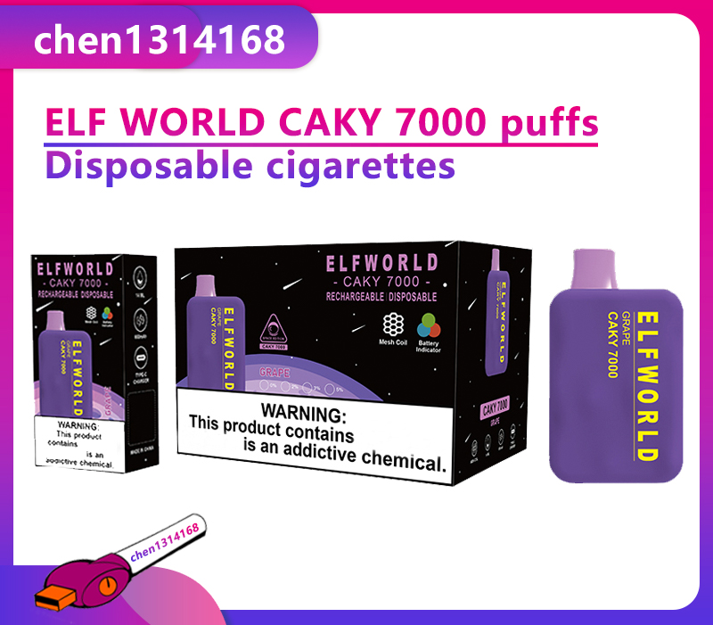 ELF WORLD CAKY 7000 Disposable cigarettes 7000puff 13ml Coil Cartridges Pod 750mAh Rechargeable Battery 13 flavors
ELF WORLD CAKY 7000 Disposable cigarettes 7000puff 13ml Coil Cartridges Pod 750mAh Rechargeable Battery 13 flavors