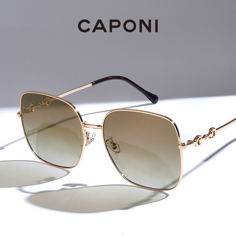 Sunglasses CAPONI Fashion Gradient Sunglasses Women Square Womens Sun Glasses High Quality Nylon Lenses AntiGlare Eyes Accessory CP0879 230215