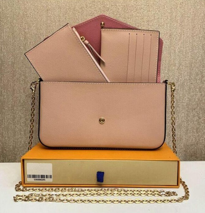 New 3pcs set Bags Multi Felicie Pochette Women Chain Bags Wallet Messenger Leather Handbags Shoulder Flower Purse Crossbody Bag, Dust bag and box
New 3pcs set Bags Multi Felicie Pochette Women Chain Bags Wallet Messenger Leather Handbags Shoulder Flower Purse Crossbody Bag, Dust bag and box