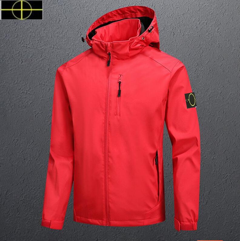 plus size coat Spring and Autumn Stone Men's Jacket islands Stand Collar Hooded Solid Men's Casual Windproof Outdoor Is land Jacket Coat New2024 - 6XL-10-21