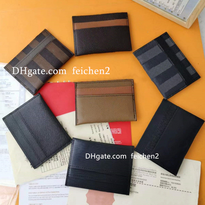 Card Holders Credit card wallet package coin pack France designer wallets Brown Checkered Leather Bank card package mini wallets clutch bag classic style with box