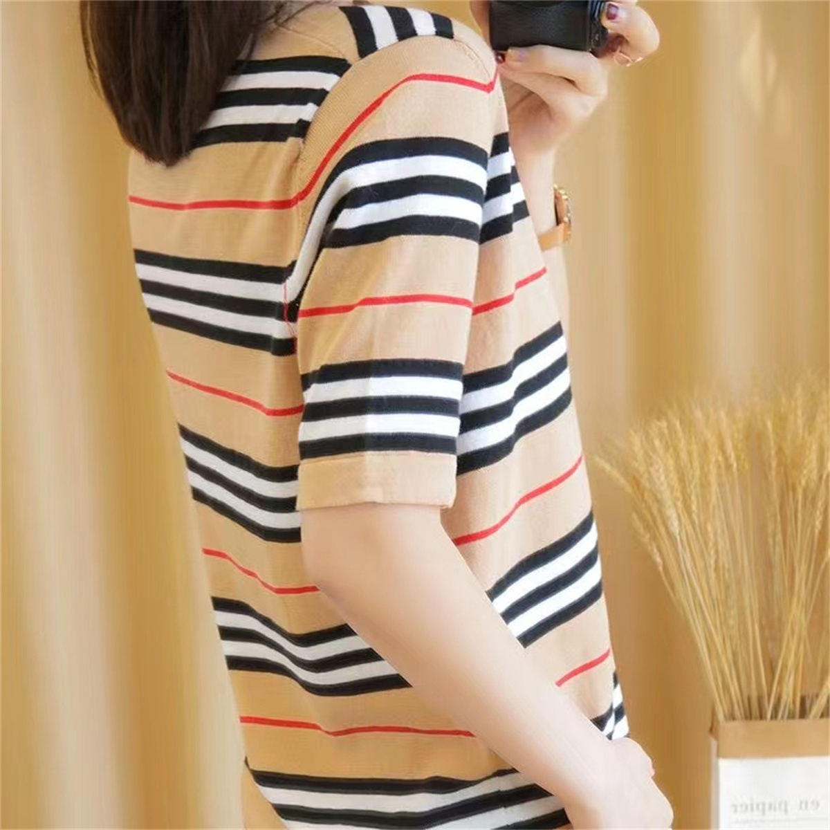 Knitting Shirts Sweater Women's Round neck striped Long Sleeve Women High Jacquard Cardigan knitting Sweaters Coats Pullovers