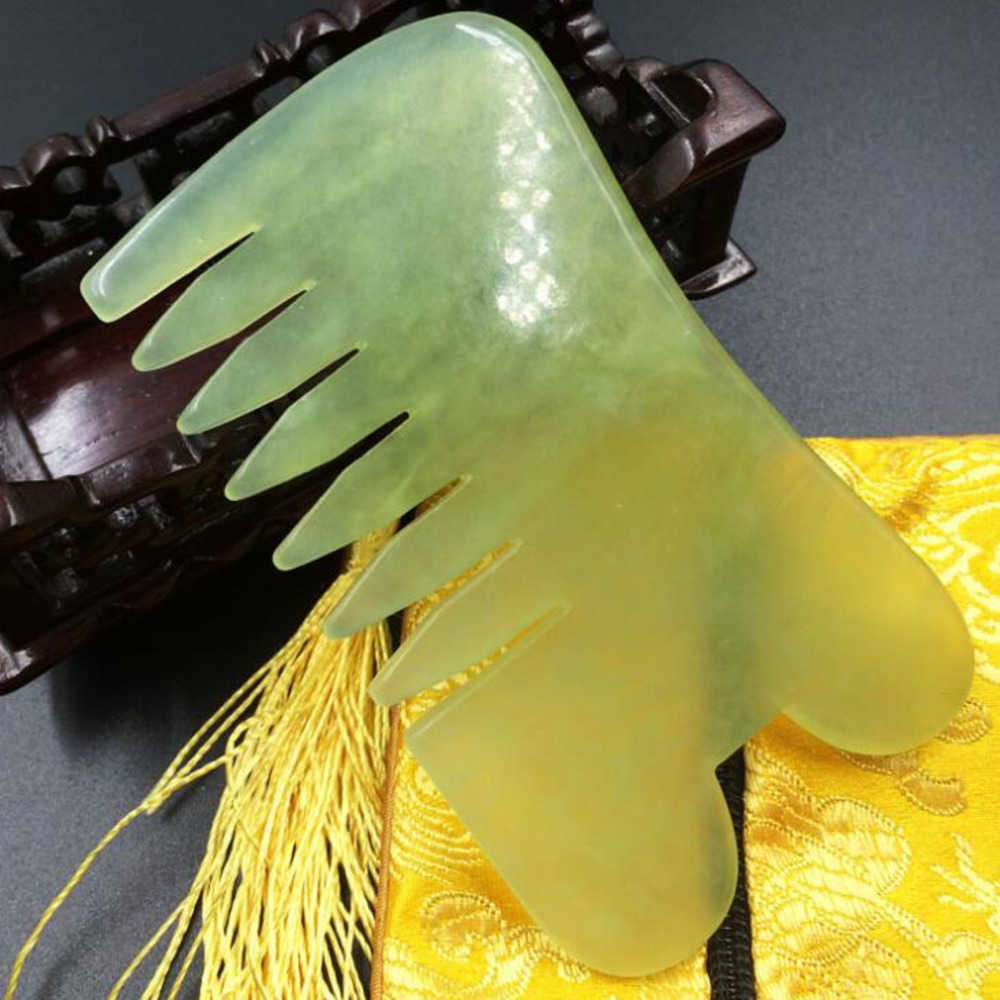 50pcs Natural Jade Stone Massage Combs 2 IN 1 Guasha Board Square Shape Hand Massager Relaxation Skin Facial Care Tools Peines De Masaje
