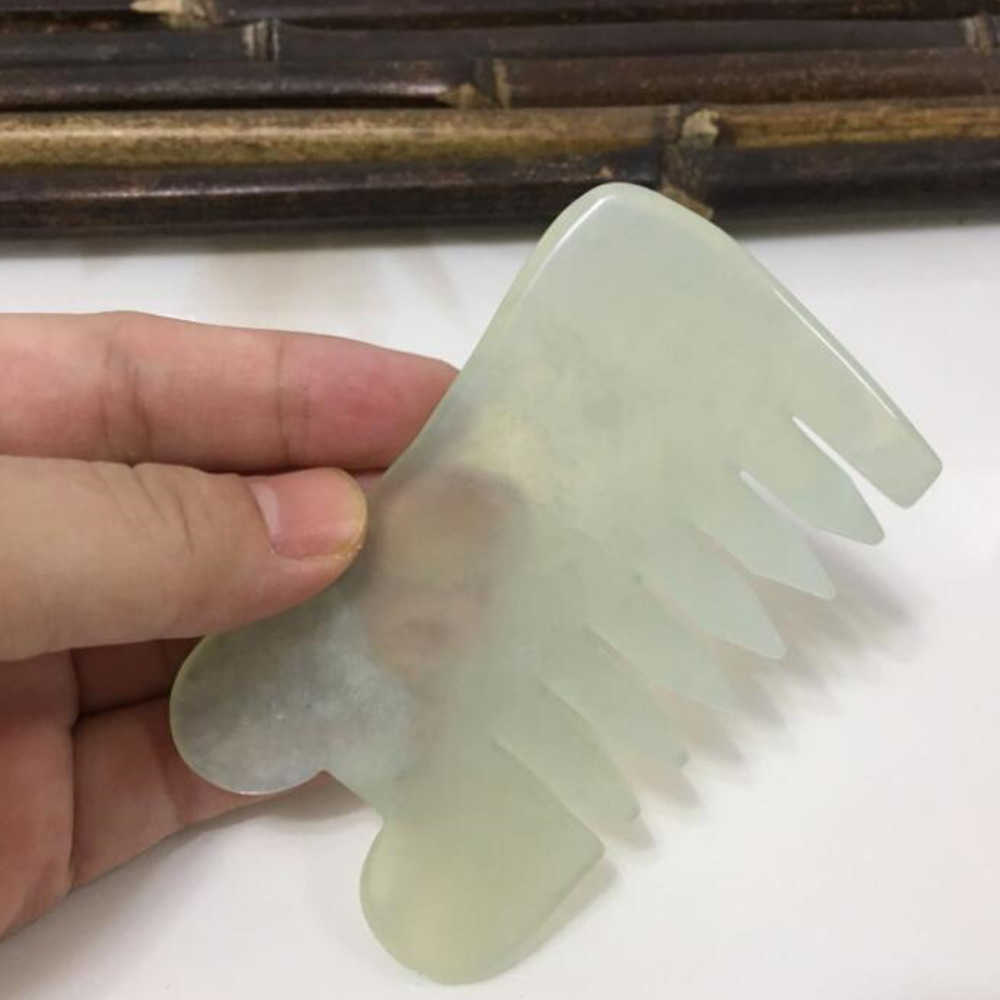 50pcs Natural Jade Stone Massage Combs 2 IN 1 Guasha Board Square Shape Hand Massager Relaxation Skin Facial Care Tools Peines De Masaje