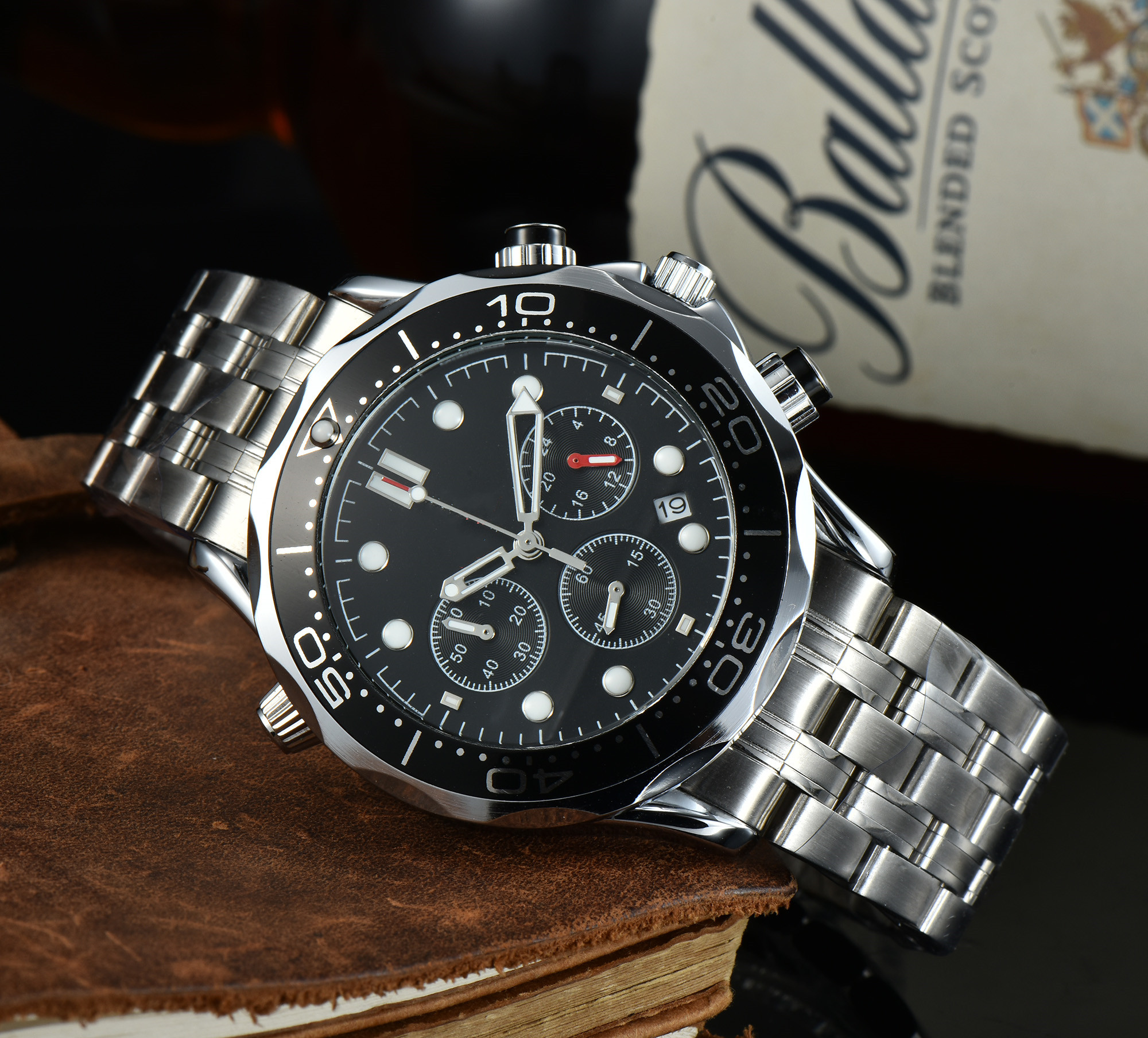 2023 Six Stitches Luxury Mens Watches All Dial Work Quartz Watch Top Brand Rubber Belt Men Fashion Accessories High Quality Watch men