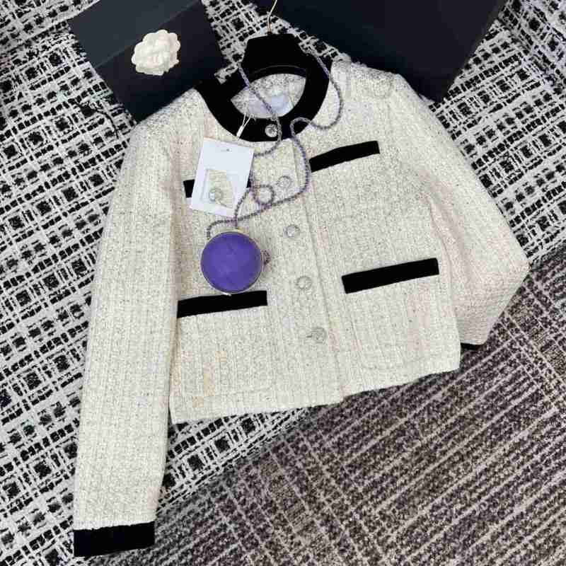 Women' Jackets Designer 2022 autumn and winter new single-breasted temperament short tweed coat D3GI, Ivory4
Women' Jackets Designer 2022 autumn and winter new single-breasted temperament short tweed coat D3GI, Ivory4