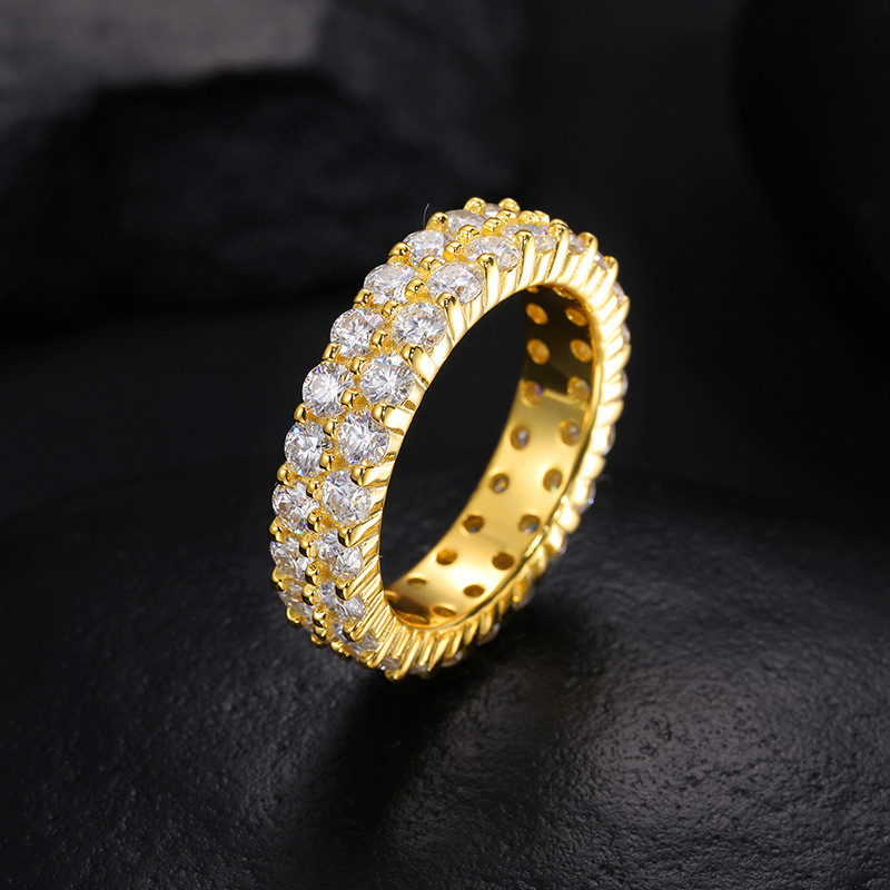 Bling Iced Out VVS Moissanite Ring 925 Sterling Silver Diamond Rings for Men Women Fashion Jewelry Gift