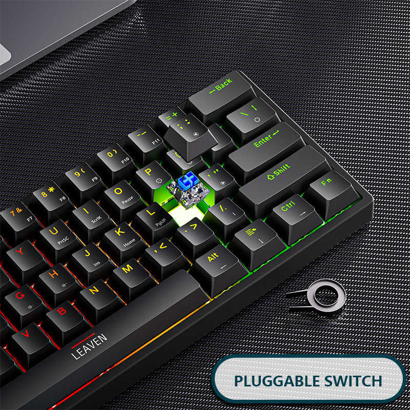 Keyboards 61 Keys 60% Mini Gaming Mechanical Keyboard RGB Hotswap Type-C Wired Gaming Keyboards Ergonomics Keyboard PBT Keycaps For Gamer T230215
