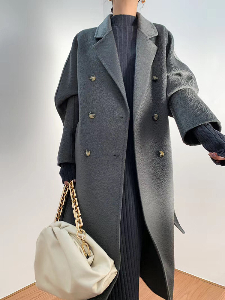 Elegant Womens Cashmere Coat Stylish Midlength Wool Jacket For Autumn & Winter Fashion