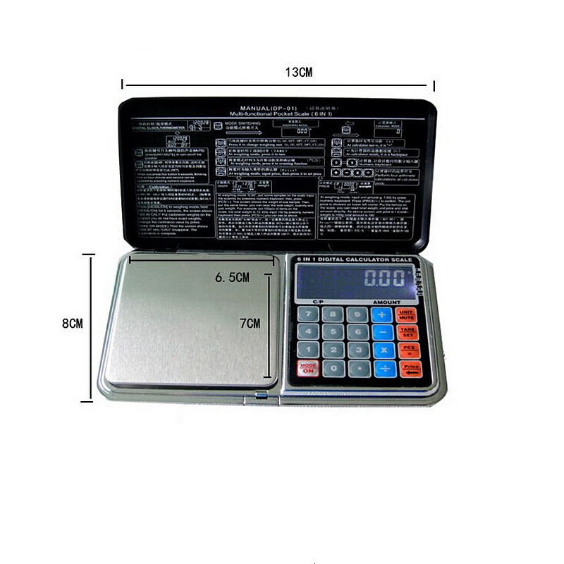 Calculators wholesale Calculators 0 01g 200g 1kg 6in1 Digital Calculator Scale Priced Jewelry Pocket Electronic Balance Gram Gold Pearl Weighing 23021