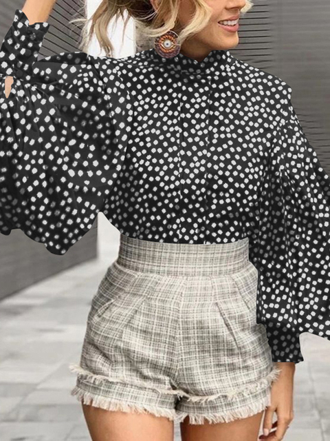 Women's Blouses Shirts Celmia Big Lantern Sleeve Women Blouses Elegant Streetwear Party White Shirts Fashion Stand Collar Casual Loose Blusas Top